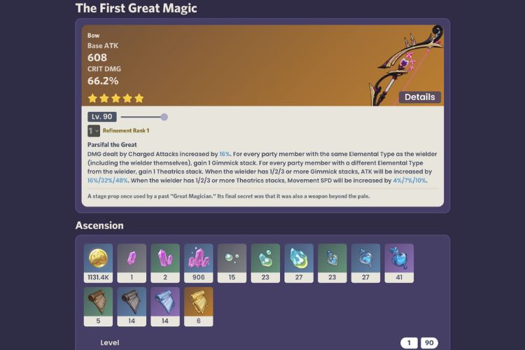 The first great magic best weapon for lyney
