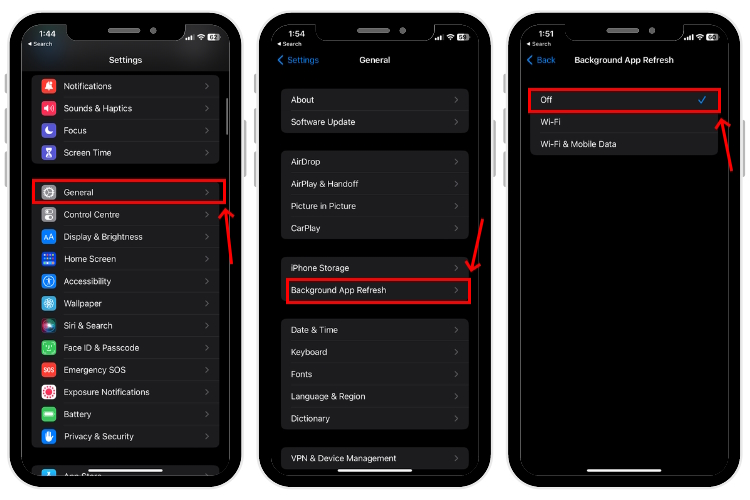 Turn Off Background App Refresh