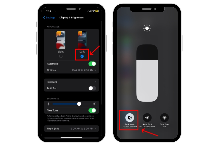 Use Dark Mode to save battery on iPhone