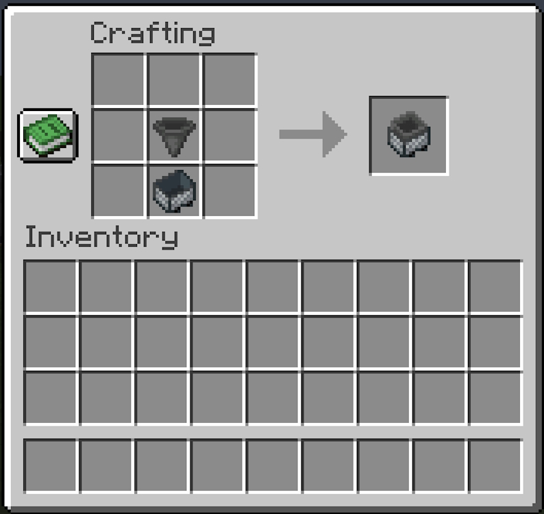 Hopper minecart crafting recipe