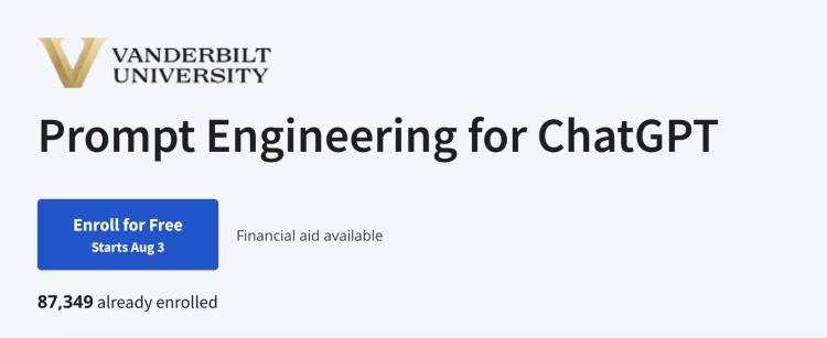 A screenshot of the prompt engineering for ChatGPT course 