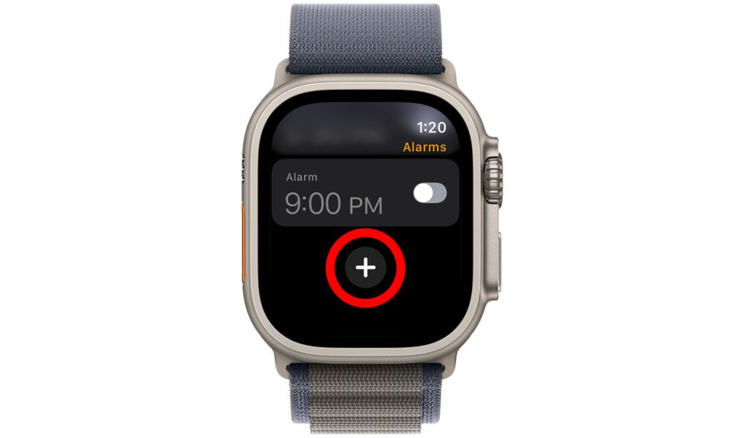 Option to add a new alarm within the Alarms app in watchOS