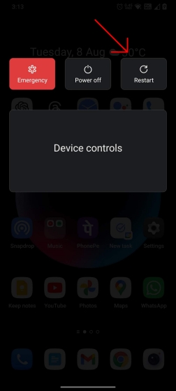 restart your android phone