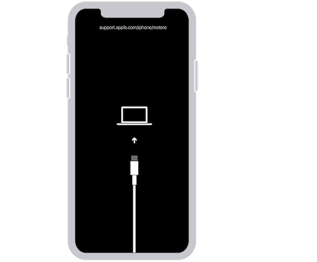 iPhone recovery mode screen