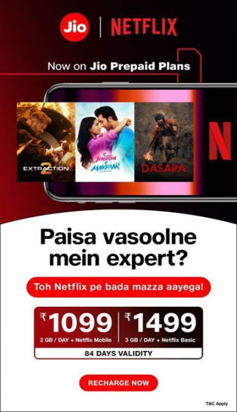 Jio netflix prepaid plans