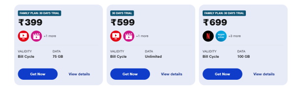 Jio postpaid plans with free trial