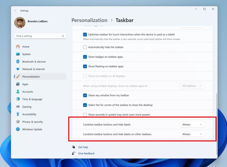 ungroup Taskbar Apps in windows 11
