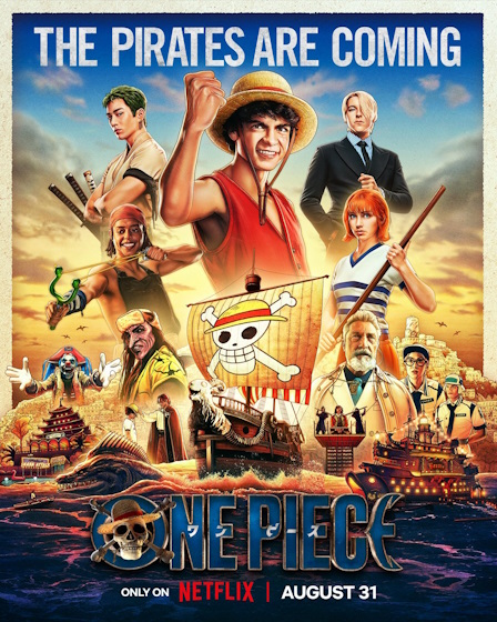 New One Piece live action illustrated art with the release date.