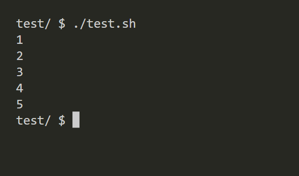 printing integers from 1 to 5