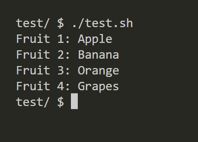 printing the values in an array