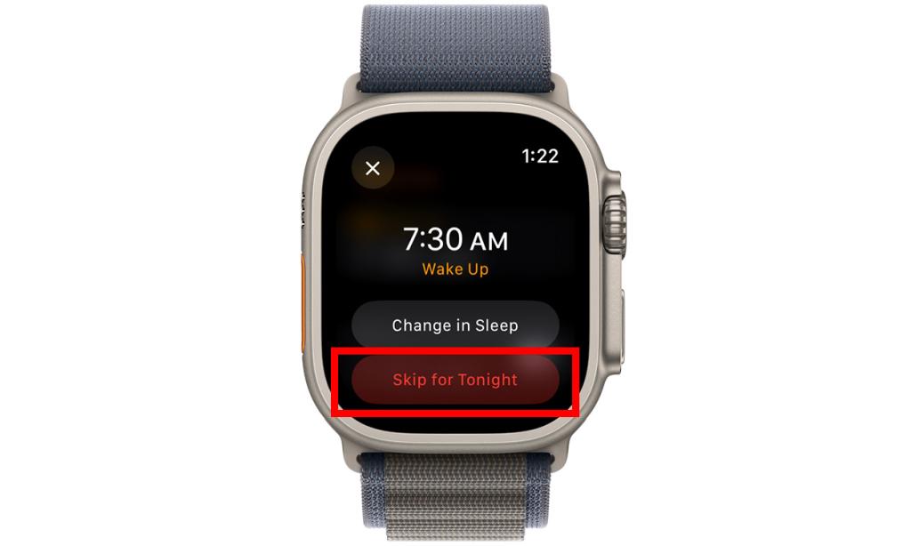 Skip wake up alarm on Apple Watch for one day