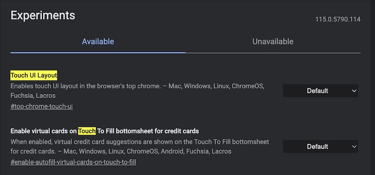 touch UI chrome flag