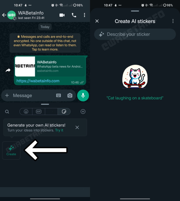 WhatsApp AI stickers in the works