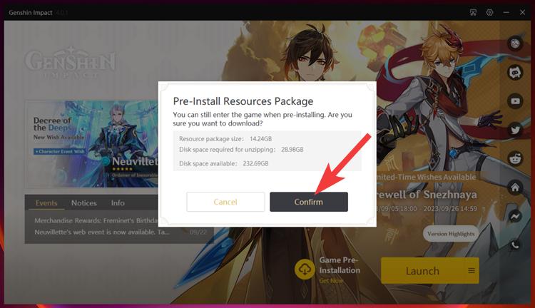 Genshin Impact 4.1 install preinstallation
