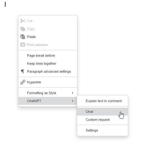 chatgpt plugin context menu in onlyoffice 