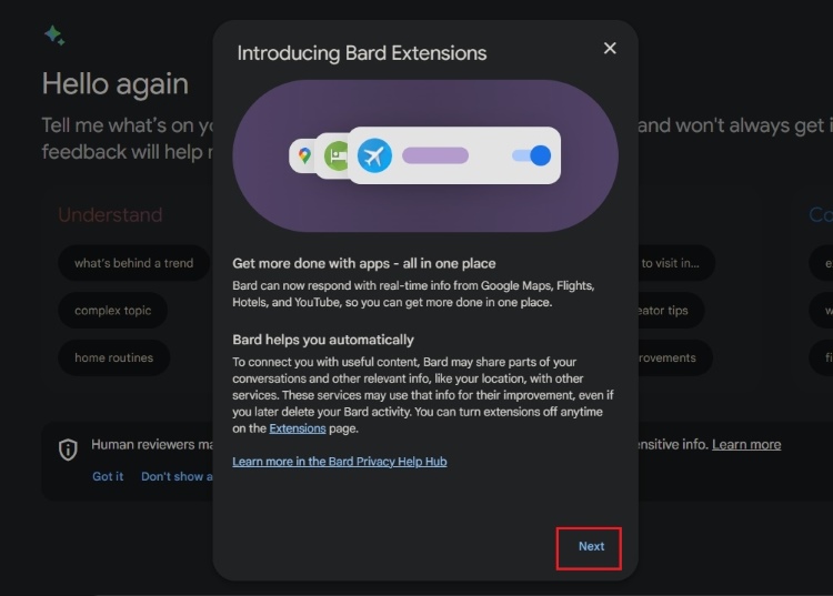 Google Bard September update: App extensions and new features