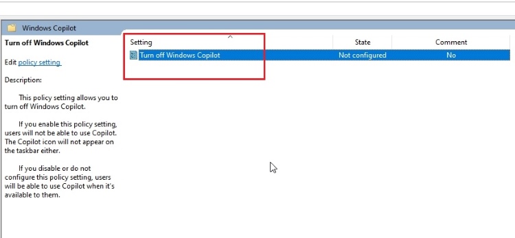 windows copilot group policy in windows 11