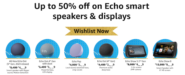 Amazon Great Indian Festival Sale Amazon Echo devices discounts tease banner