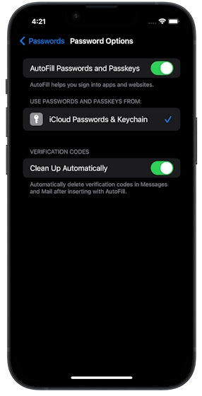 iOS 17 feature Auto-delete 2FA codes