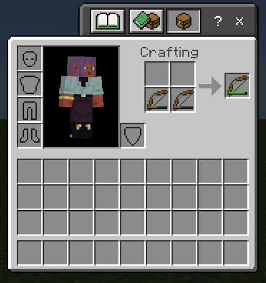 Repairing a bow in Minecraft