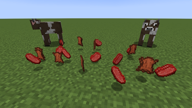 Cow drops in Minecraft