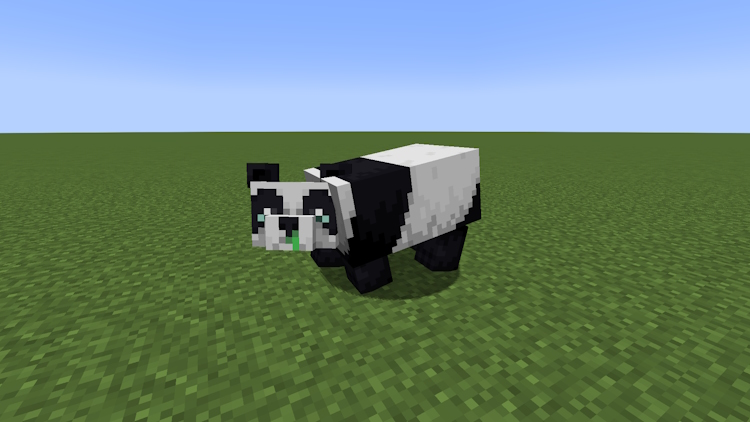 Weak panda in Minecraft