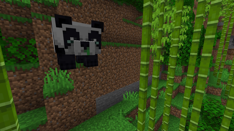 Naturally spawned panda in the bamboo jungle biome