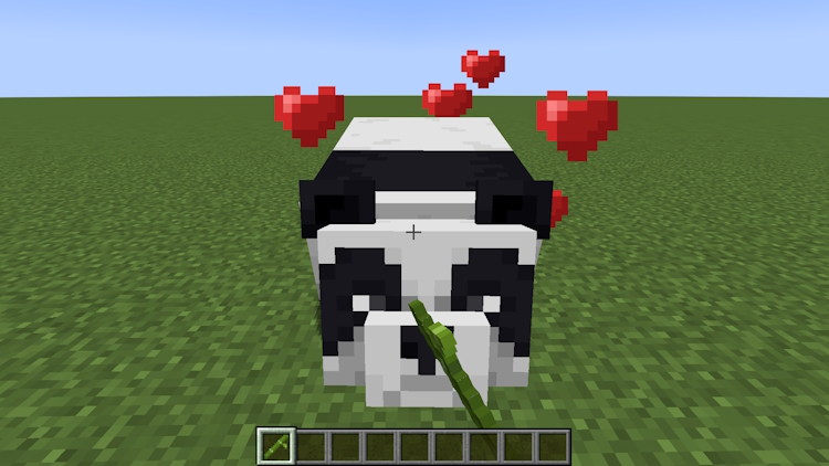 Right-click a panda with bamboo to get it in love mode