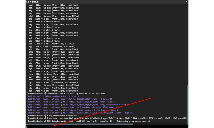 CS2 console command empty space