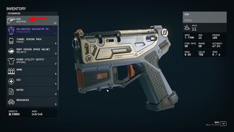 Como equipar e trocar armas rapidamente em Starfield 4 clique em armas starfield