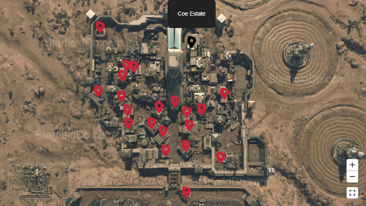 Coe estate starfield interactive map 