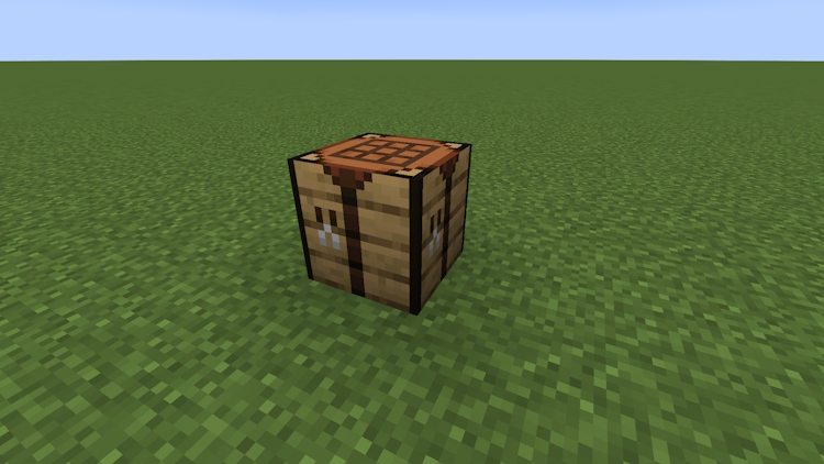 Crafting table placed in the world