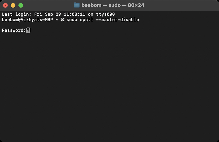 Terminal on Mac