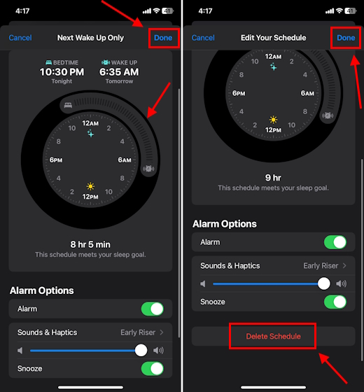 Edit or delete sleep schedule on iPhone