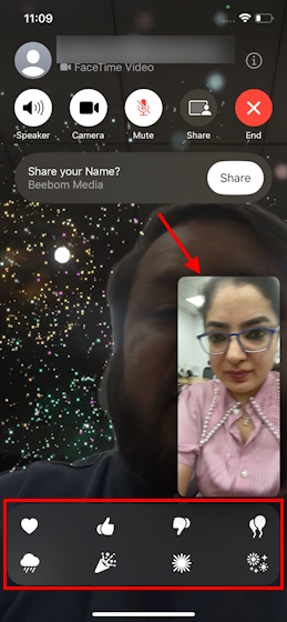 FaceTime Reactions in iOS 17
