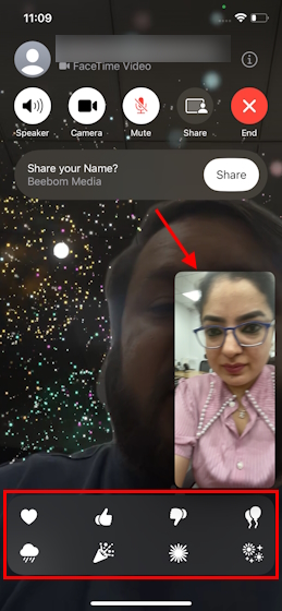 FaceTime Reactions in iOS 17