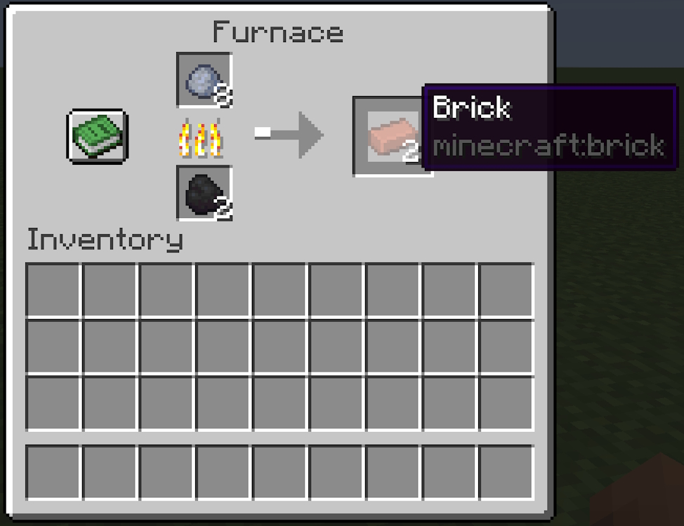 Smelting clay balls to get bricks in the furnace
