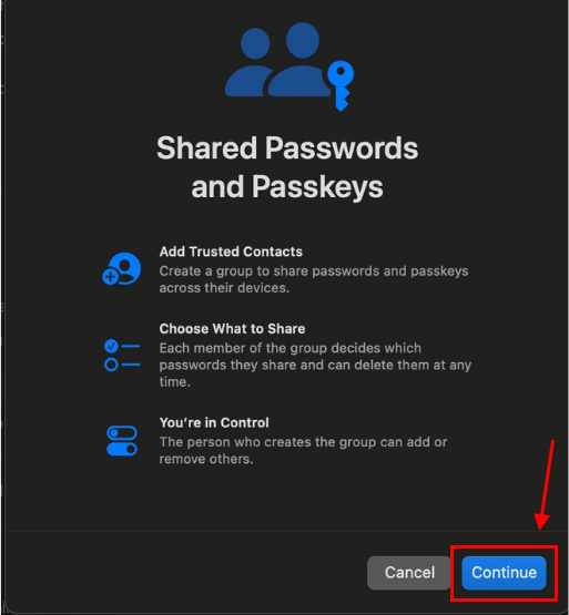 Get started with Share Passwords with family on Mac