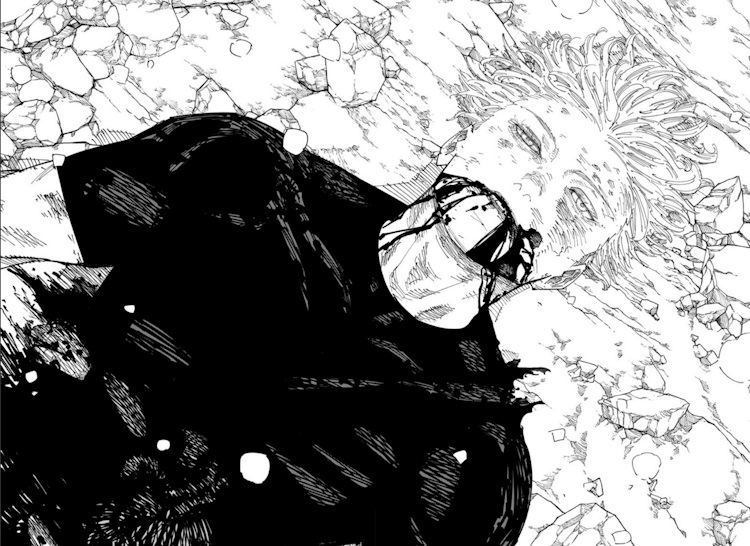 Gojo dying after Sukuna's slash attaack in Jujutsu Kaisen chapter 236.