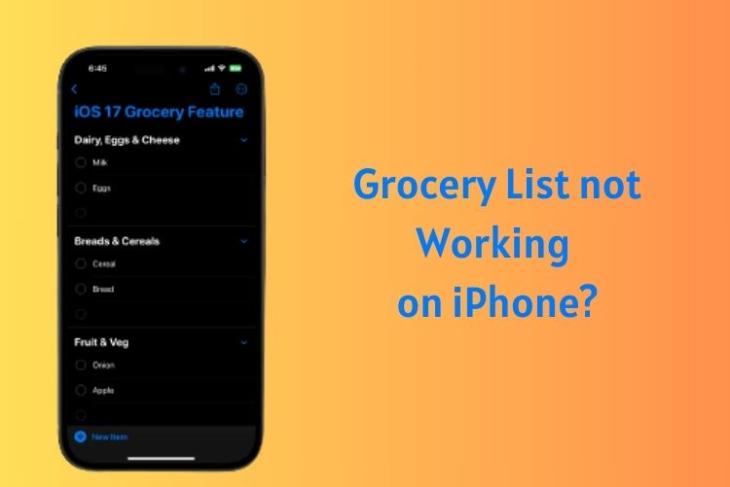 Grocery List not working on iPhone