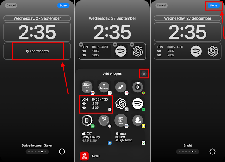 How to add widgets on lock screen