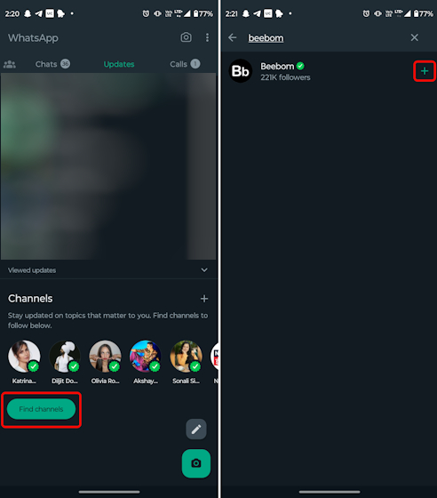 Finding Channels on WhatsApp to Add