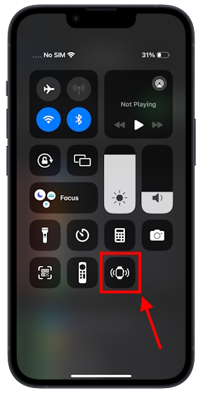 Ping My Watch button in iPhone Control Center