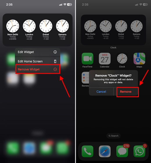 How to remove widgets on iPhone
