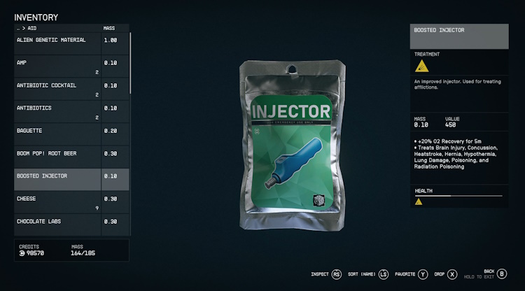 injector treat lung damage starfield