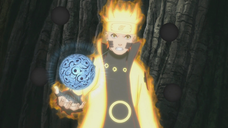 Naruto using Sage Art: Magnet Release Rasengan