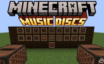 All music discs in Minecraft in item frames