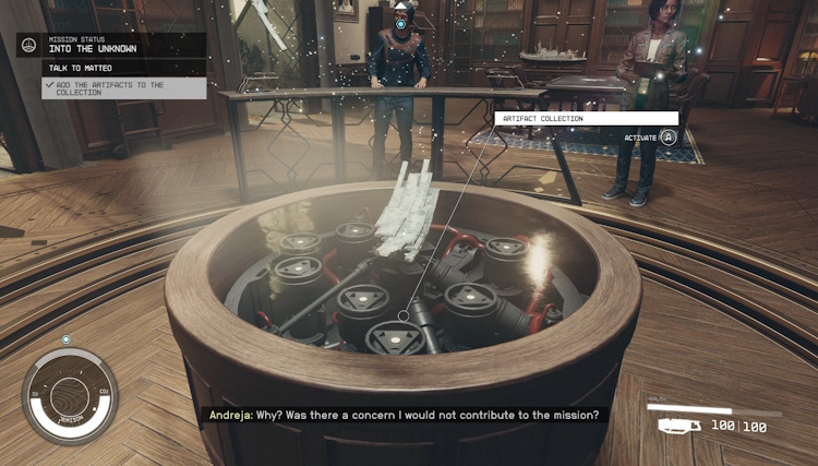 Place artifacts starfield
