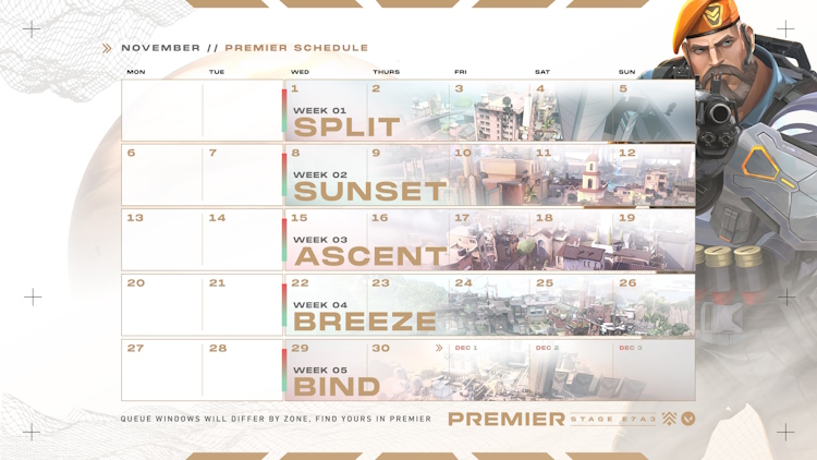 Premier schedule first page Nov