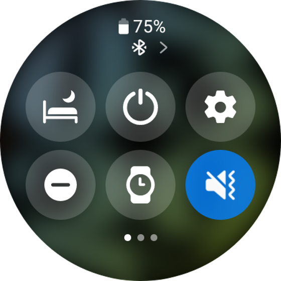 Quick setting panel and settings cogwheel